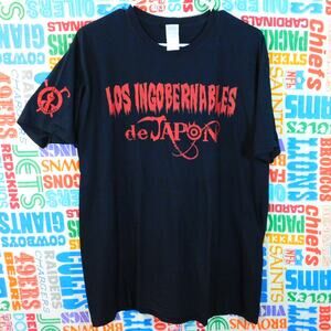 Los Ingobernables De Japon NJPW Wrestling T Shirt Size XL Black Red Double Sided